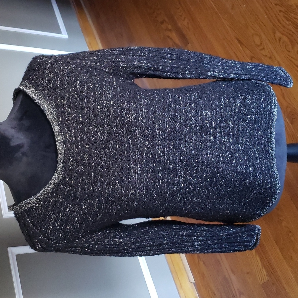 A.N.A. Black & Gold Glitter Sweater Size Medium